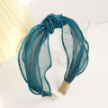 New Spring Summer Knotted Headband Solid Color Organza Cute Headband Hair Bundle Hair Accessories Transparent Women Belle Femme